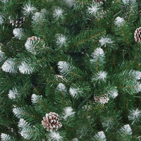 Garvee 7.5ft Pre-Lit Pencil Christmas Tree, Artificial Hinged Xmas Tree with 854 Snow Flocked Tips, 350 Warm-White LED Lights, Metal Stand, Fake Slim Christmas Trees for Indoor/Outdoor Decor