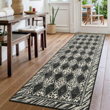 Garvee Checkered Runner Rug Leopard Print Non-Slip Entryway Hallway Rug 2'x6' Beige/Black - Beige