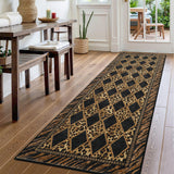 Garvee Leopard Runner Rug 2x6, Checkered Leopard Print Washable Non-Slip Runner for Hallways Bedroom Kitchen, Brown/Black - Brown