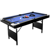 Garvee 6 7ft Foldable Pool Table Billiard Table Compact Indoor Outdoor Black Blue Red