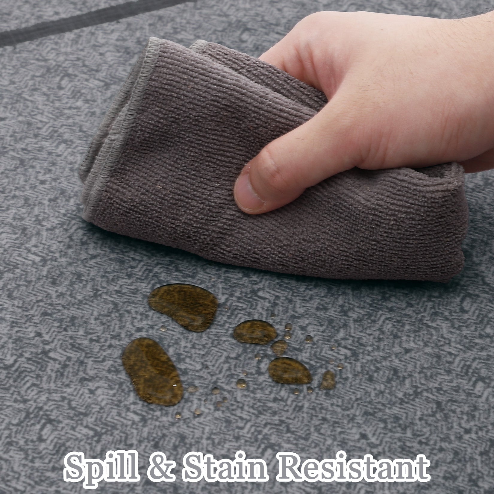 Garvee Indoor Area Rug Weather Resistant Easy to Clean Non Slip Stain Resistant Grey 8x10Ft