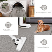 Garvee Indoor Area Rug Weather Resistant Easy to Clean Non Slip Stain Resistant Floor Mat for Dining Room Bedroom 9x12Ft Beige