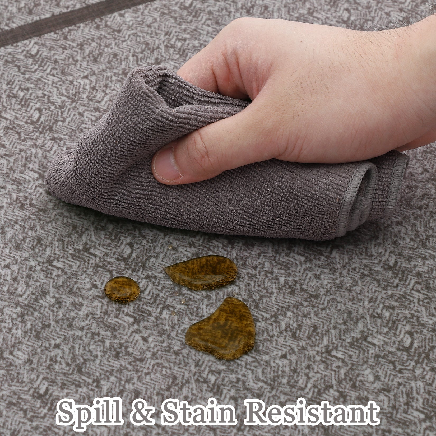 Garvee Indoor Area Rug Weather Resistant Easy to Clean Non Slip Stain Resistant Brown 5x7Ft