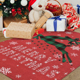 Garvee Christmas Rug with Snow Reindeer Area Rugs for Living Room Soft Low Pile Washable Rug for Home Decor Indoor Non Slip Carpet Red 8*10Ft - Red
