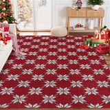 Garvee Christmas 8x10 Large Area Rugs Machine Washable Rugs Red Indoor Rug Low Pile Carpet Non-Slip Rugs for Bedroom Kitchen Living Room Dining - Red