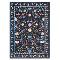 Garvee Vintage Floral Area Rug 10x13 Non-Slip Soft Low Pile Faux Wool Polyester Thermoplastic Rubber Washable for Living Room Bedroom