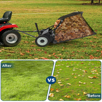 Garvee 50-Inch Tow-Behind Lawn Sweeper, 26 Cu.Ft Large Hopper, Adjustable Sweeping Height, Universal Hitch, Heavy-Duty Leaf & Grass Collector for Tractor ATV UTV, Black