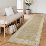 Garvee 2' x 6' Modern Kitchen Runner Rug, Washable Non-Slip Taupe Rug, Ultra-Thin Low-Pile Bordered Area Rug for Kitchen, Hallway, Entryway, Laundry Room & Bedroom - Taupe