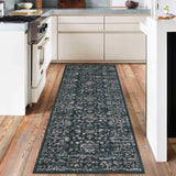 Garvee Vintage Boho Runner Rugs Black 2'x8' Washable Non-Slip Soft Faux Wool Rugs for Living Room Bedroom Dining Room Nursery Office Farmhouse Hallway Entryway Home Decor - Black