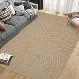 Garvee Modern Rainbow Easy Jute Area Rugs, Washable Contemporary Natural Indoor Outdoor Rug, Non Slip Floor Carpet for for Living Room Bedroom Nursery Office Farmhouse Patio Backyard RV - Jute