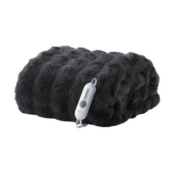 Garvee Heated Blanket King, Dual Control Faux Fur Electric Blanket with 4 Heat Settings, Soft Bubble Blanket with 8 Hour Auto-Off & Overheat Protection, for Gifts Home Couch or Bed, Dark Grey
