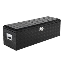 Garvee 48X15 Inch Truck Bed Tool Box - Heavy-Duty Aluminum Diamond Plate Storage Chest, Waterproof with Lock, for Trucks, Trailers, RVs, and Warehouses, Black