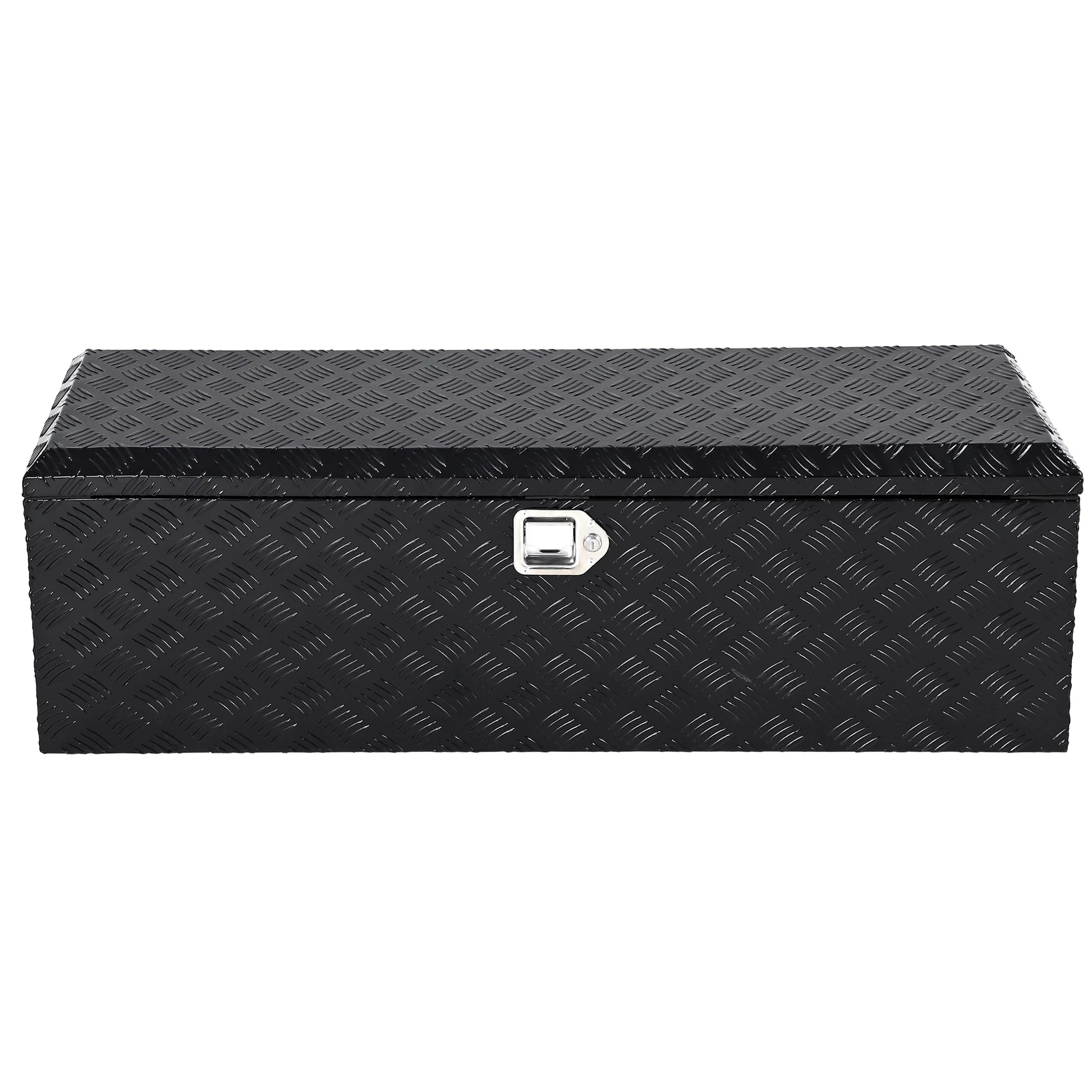 Garvee 48X15 Inch Truck Bed Tool Box - Heavy-Duty Aluminum Diamond Plate Storage Chest, Waterproof with Lock, for Trucks, Trailers, RVs, and Warehouses, Black