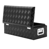 Garvee 48X15 Inch Truck Bed Tool Box - Heavy-Duty Aluminum Diamond Plate Storage Chest, Waterproof with Lock, for Trucks, Trailers, RVs, and Warehouses, Black