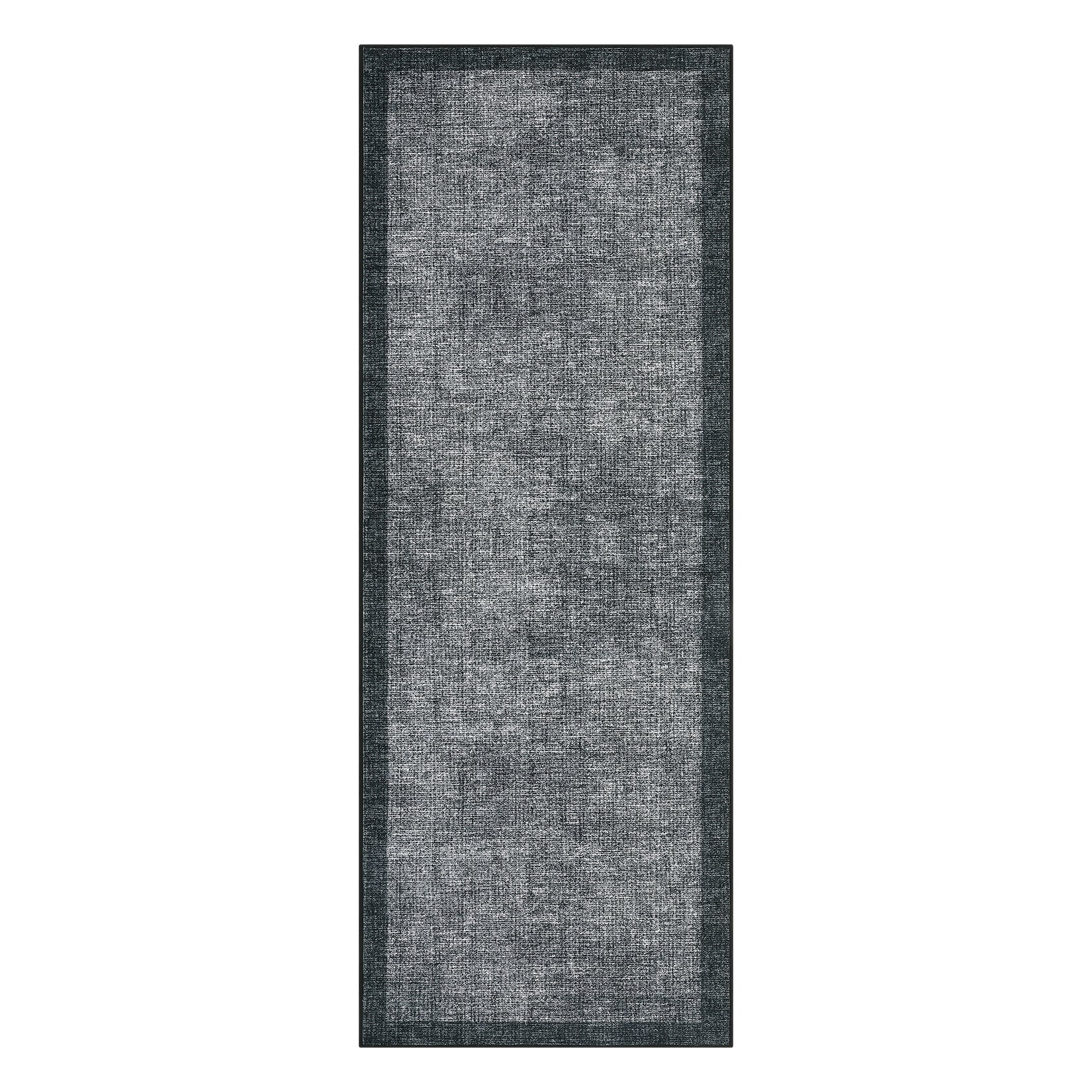 Garvee Washable Runner Rug 2x6, Geometric Non Slip Hallway Runner Rug for Entryway Kitchen Bedroom, Dark Grey