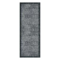 Garvee Washable Runner Rug 2x6, Geometric Non Slip Hallway Runner Rug for Entryway Kitchen Bedroom, Dark Grey