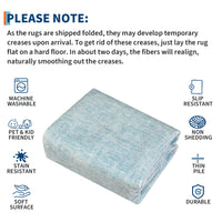 Garvee Large Area Rug 10x13 Washable Non Slip Modern Geometric Carpet Light Blue for Living Room Bedroom Dining Room