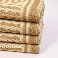 Garvee Waterproof Outdoor Area Rug - 10x20 Brown Coffee Plastic Straw Mat - UV Resistant, Non-Slip, Collapsible, Easy to Clean - Striped Edge, Sturdy Color for Patio, Garden, Deck, Camping