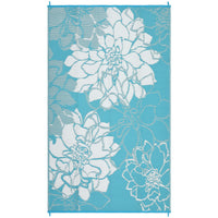 Garvee Large Outdoor Rug 9x18 Waterproof Reversible Floral Design Plastic Straw Foldable UV Resistant with Stakes for Patio Deck