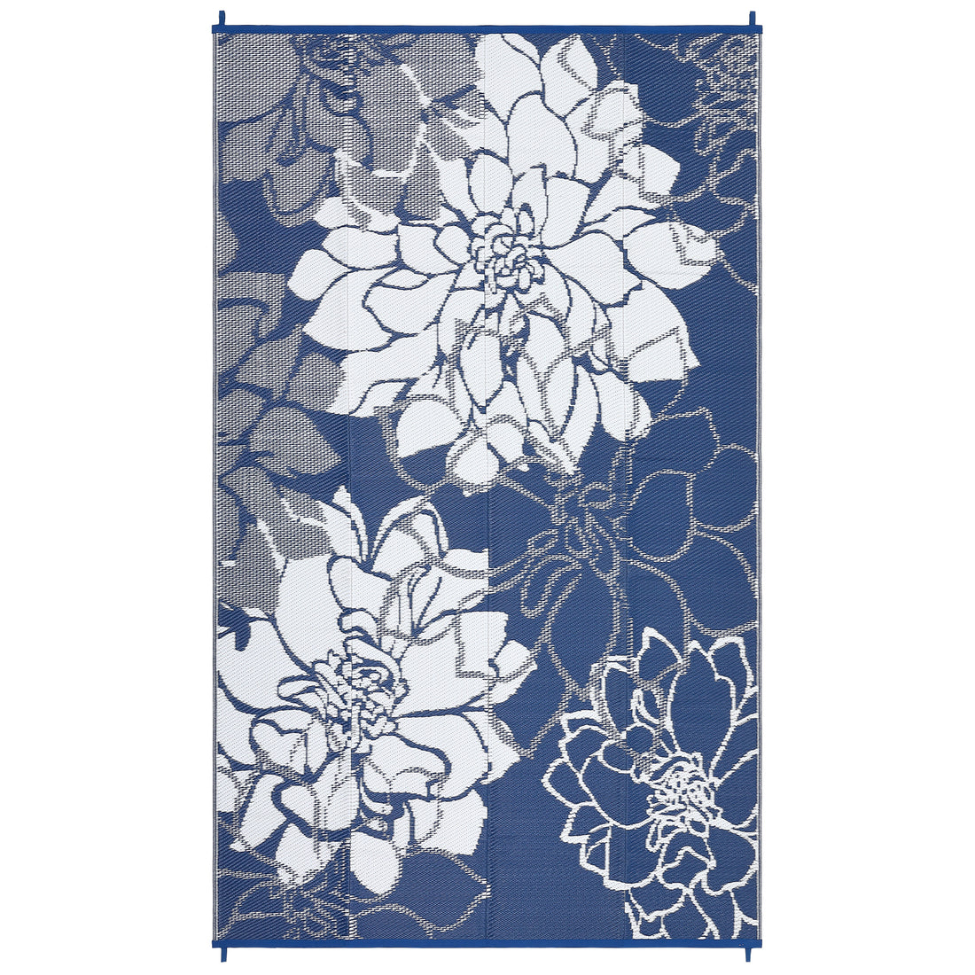 Garvee Large Outdoor Rug 9x18 Waterproof Reversible Floral Design Plastic Straw Foldable UV Resistant with Stakes Portable Bag for Patio Deck Camping