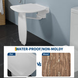 Garvee Wall Mounted Shower Seat Heavy Duty Foldable Shower Bench 550 lbs Capacity Non-Slip Bathroom Entryway Fold Down Stool