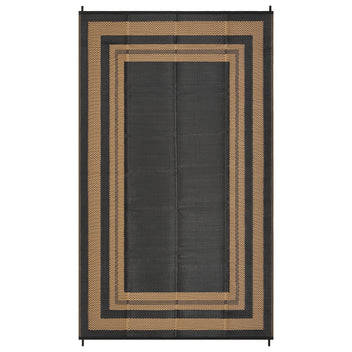 Garvee Outdoor Rug 9x18 ft Waterproof Reversible Plastic Straw Mat for Patio Camping RV Porch Balcony Black/Brown