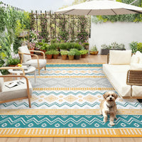 Garvee Outdoor Area Rug Waterproof Plastic Straw Rug, Boho Reversible RV Mat, Stain-Resistant Indoor Outdoor Carpet for Picnic, Deck, Balcony, Beach, Patio