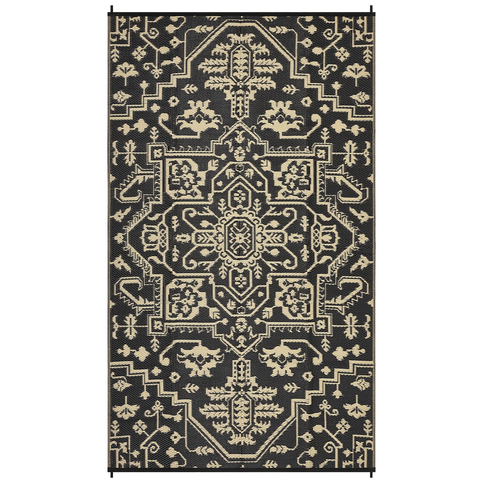 Garvee 9x18 Outdoor Rug Plastic Straw Patio Rug Waterproof UV Resistant Backyard Porch Deck Black Coffee
