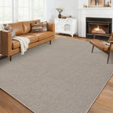 Garvee Woven Textured Area Rug 5x7 Washable Non-Slip Low Pile Carpet Taupe for Living Room Bedroom Nursery - Taupe