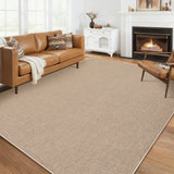 Garvee Modern Solid Washable Rug 8x10 Sand Beige Ultra-Thin Non-Slip Indoor Carpet for Living Room Bedroom Office Dining Room - Sand Beige