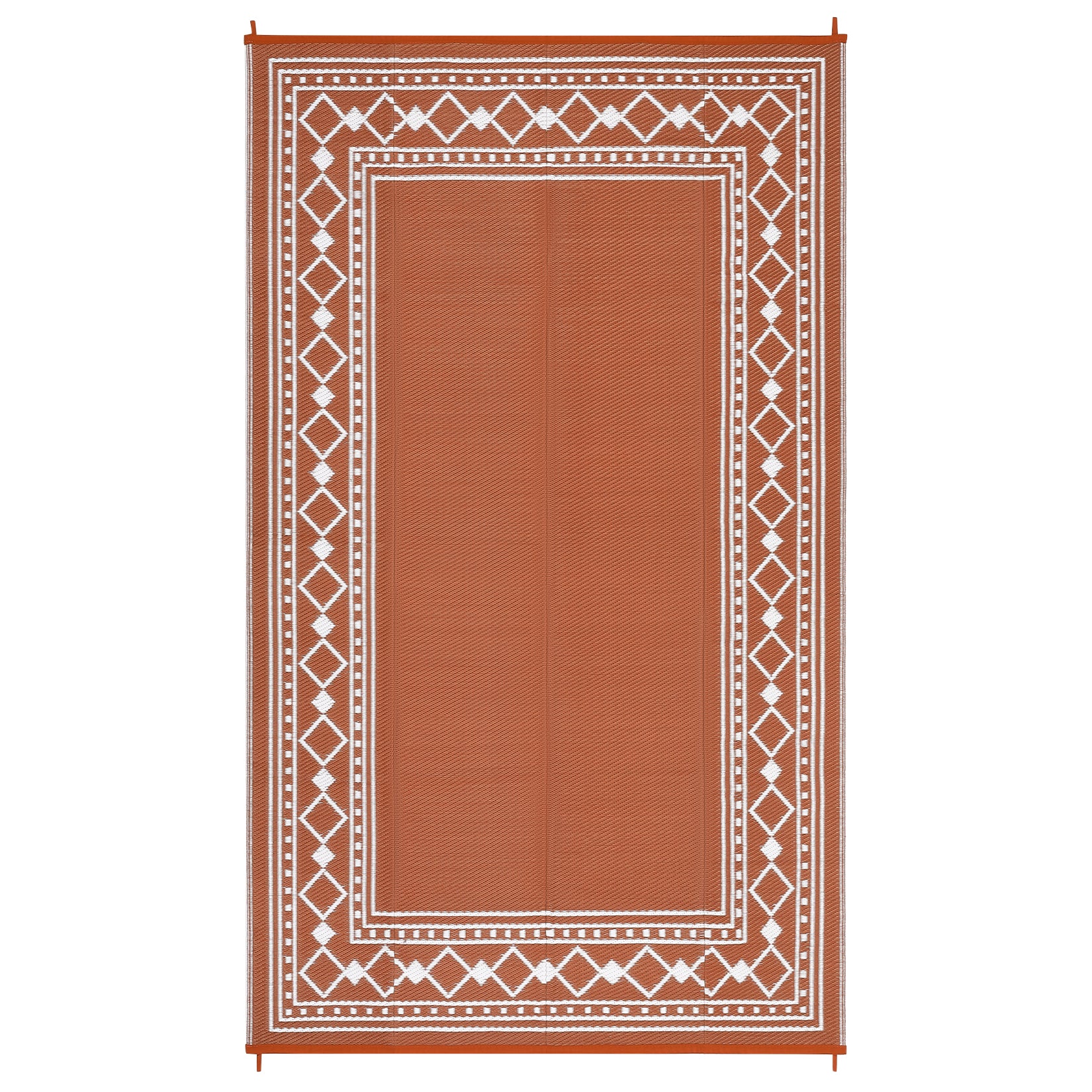 Garvee Outdoor Rug 8x10 Waterproof Plastic Straw Reversible Patio Mat for RV Camping Deck Balcony Terracotta/White