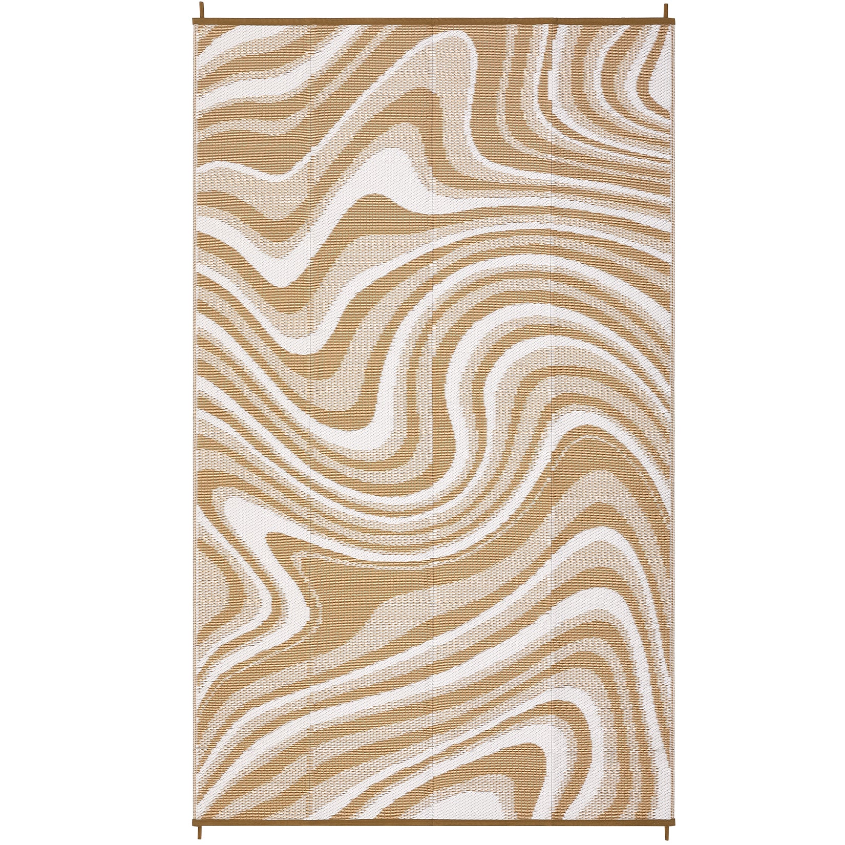 Garvee 10x20 Modern Large Outdoor Rug Waterproof Reversible Plastic Straw Rug for Camping Picnic Beach Light Brown