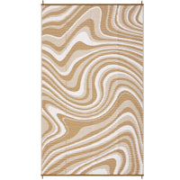 Garvee 10x20 Modern Large Outdoor Rug Waterproof Reversible Plastic Straw Rug for Camping Picnic Beach Light Brown
