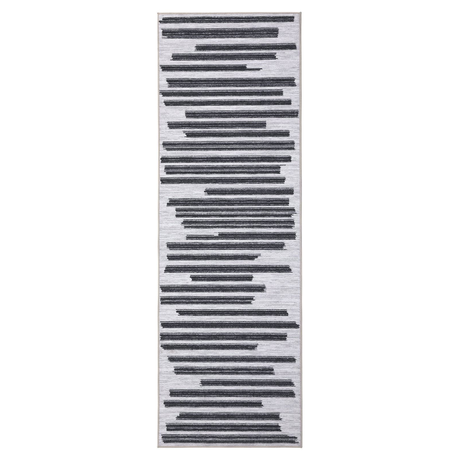 Garvee Runner Rug 2x6 Washable Living Room Rug Boho Rugs for Hallway Kitchen Bedroom Office Black and White Rug Modern Geometric Rug Neutral Rug Electic Line Pattren Rug Contemporary Stripe Rug