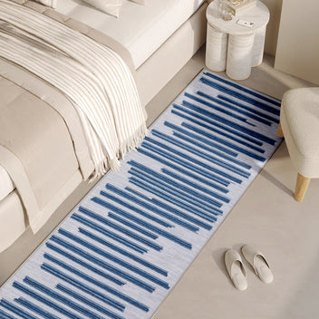 Garvee Runner Rug 2X6 Modern Stripe Rug Machine Washable Non Slip Low Pile Non Shedding Carpet for Kitchen Bedroom Living Room