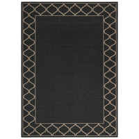 Garvee Black Coffee Washable Linen-Like Area Rug 5' × 7', Non Slip Low Pile Boho Geometric Indoor Outdoor Rug for Living Room Bedroom Patio