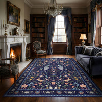 Garvee Floral 5x7 Area Rugs Washable Soft Indoor Non-Slip Low Pile Blue for Living Room Bedroom Nursery