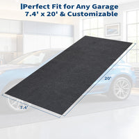Garvee Garage Mats Oversize Garage Floor Paking Mat for Under Car, 7'4" × 20' Non-Slip Gray Garage Flooring Carpets, Absorbent Oil Garage Parking Mat, Waterproof Mats
