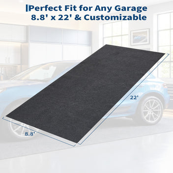 Garvee Garage Mats Oversize Garage Floor Paking Mat for Under Car, 8.8 x 22 Ft Non-Slip Gray Garage Flooring Carpets, Absorbent Oil Garage Parking Mat, Waterproof Mats