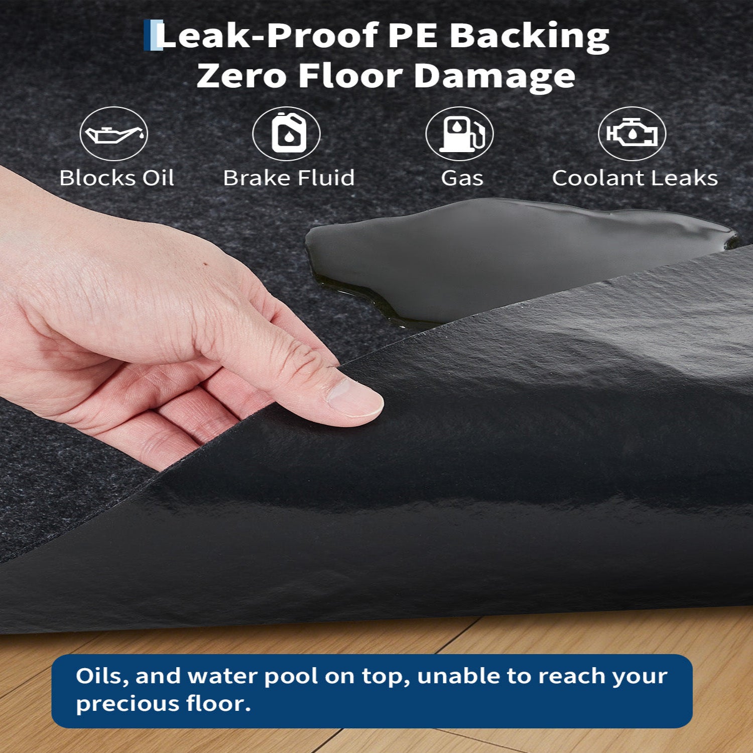 Garvee Garage Mats Oversize Garage Floor Paking Mat for Under Car, 7'4" × 20' Non-Slip Gray Garage Flooring Carpets, Absorbent Oil Garage Parking Mat, Waterproof Mats