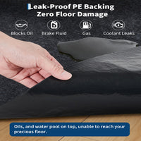 Garvee Garage Mats Oversize Garage Floor Paking Mat for Under Car, 8.8 x 22 Ft Non-Slip Gray Garage Flooring Carpets, Absorbent Oil Garage Parking Mat, Waterproof Mats