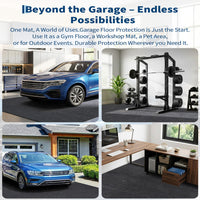 Garvee Garage Mats Oversize Garage Floor Paking Mat for Under Car, 8.8 x 22 Ft Non-Slip Gray Garage Flooring Carpets, Absorbent Oil Garage Parking Mat, Waterproof Mats