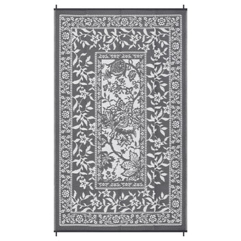 Garvee Reversible Outdoor Area Rug 10x14ft, Grey/White - Waterproof & UV Resistant Patio Mat, Easy Clean Garden Carpet, Portable Plastic Straw Design for Backyard, Camping, Picnic