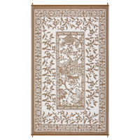 Garvee Reversible Outdoor Rug 9x12ft, Brown/White - Waterproof Plastic Woven Patio Mat, UV Resistant, Easy to Clean, Portable Carpet for Garden, Camping, Backyard