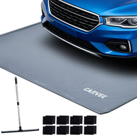 Garvee 8.6' × 22' Garage Floor Mat, Waterproof Containment Mat with 1.2" Raised Edge, Heavy-Duty 1000D PVC Non-Slip Car Mat for Snow, Rain & Mud, Includes Squeegee & Fasteners, Gray