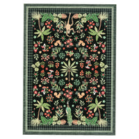 Garvee Jungle Animal Rug 8x10 Washable Area Rug Non Slip Botanical Forest Playroom Black