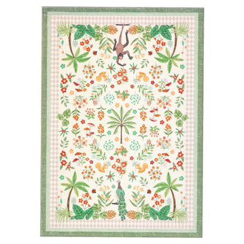 Garvee Jungle 8x10 Area Rug Washable Animal Print Nursery Rug Soft Low Pile Non Slip Beige
