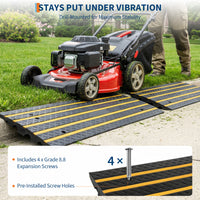 Garvee Heavy Duty Low Profile Rubber Curb Ramp for Driveway, Garage – 33,000 lbs Capacity, 2.6" Rise – Safe Entry for Cars, Trucks, RVs, Wheelchairs – Reflective Strips, 48" Length – Specs: 1.2m 4-layer membrane, 1 piece, New model