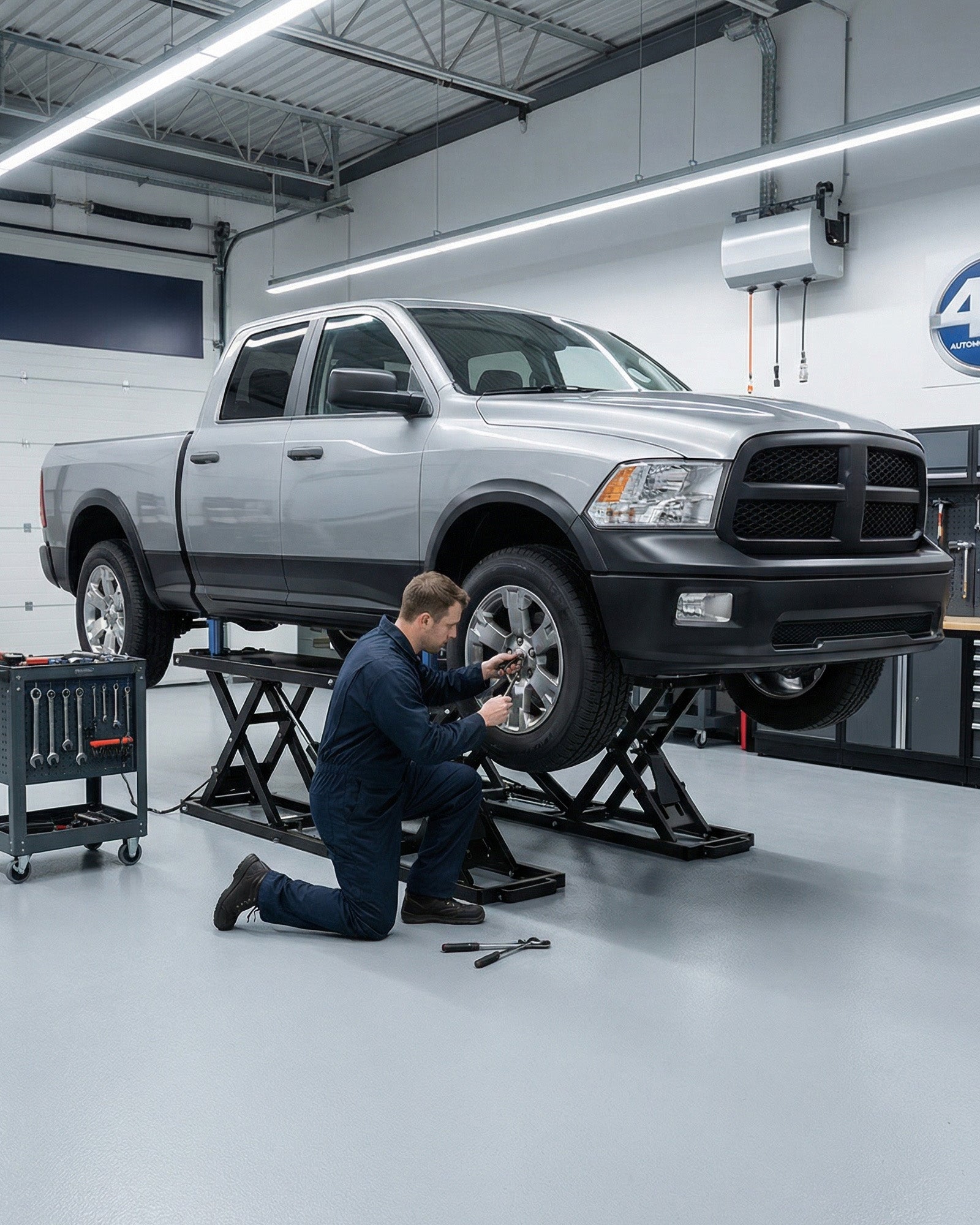 Garvee Heavy-Duty Portable Hydraulic Scissor Car Lift – 5000 lbs Capacity, Q235B Carbon Steel, Collapsible, Wheels, Adjustable, 26.8" Max Height – For Cars, SUVs, Light Trucks, Home Garage & Auto Repair – specs: 5000