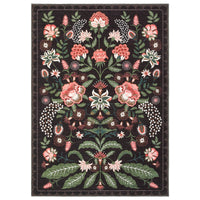 Garvee 8x10 Floral Washable Area Rug Vintage Soft Low Pile Non-Shedding Carpet for Living Room Bedroom Nursery Black